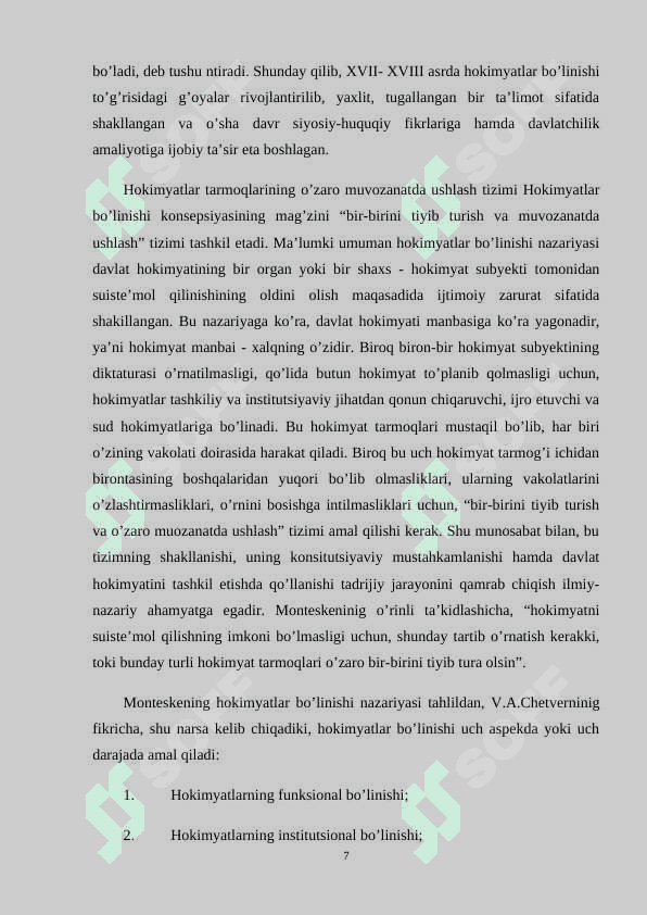 Mustaqil O'zbekistonda hokimiyatlar bo'linishi prinsipi 7