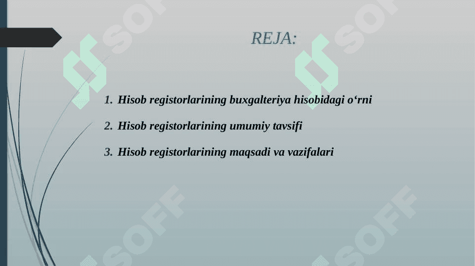 HISOB REGISTORLARI VA ULARNING BUXGALTERIYA HISOBIDAGI O'RNI 2