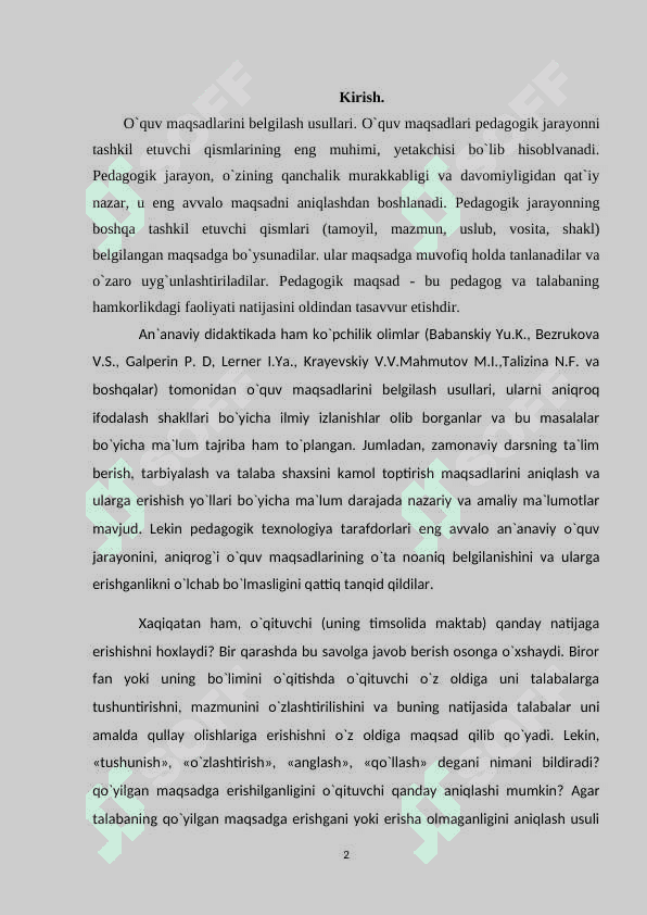O‘quv maqsadlarini belgilash mezonlari 2