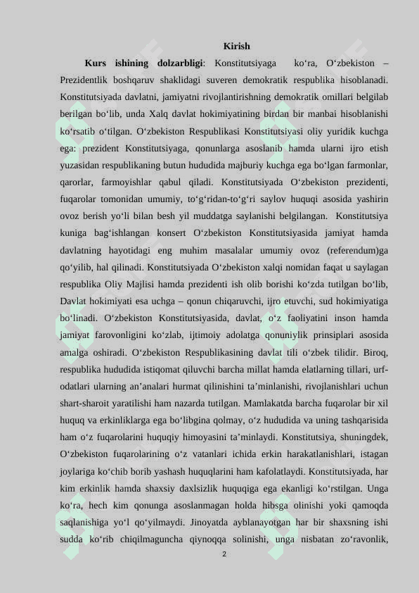O‘zbekiston Respublikasi Konstitutsiyasi 2