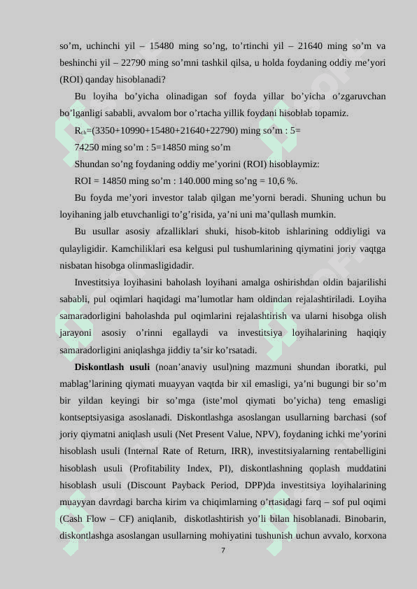O’ZBEKISTON RESPUBLIKASI INVISTITIYA SIYOSATI 7