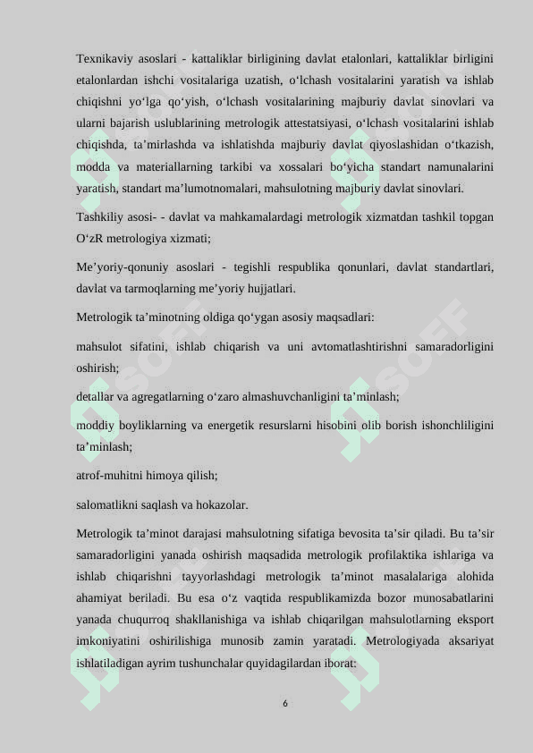 O'LCHASH ASBOBLARI  VA ULARDAN FOYDALANISH 6