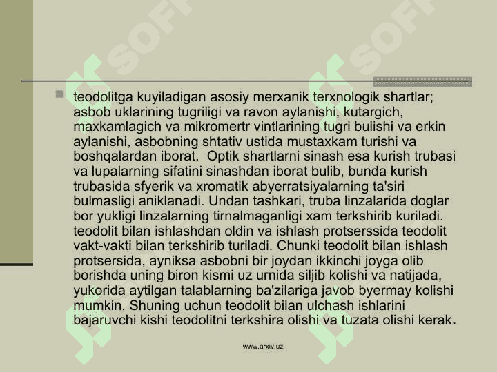 Teodolit bilan plan olish 8