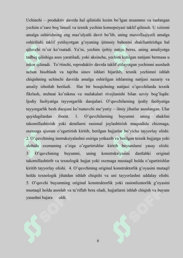 O'quvchilarning texnik ijodkorlik birlashmalarida ishlarni tashkil etish 8