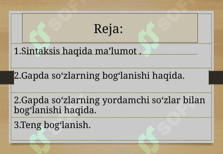 So'zlarning bir biriga bog'lanishi 2