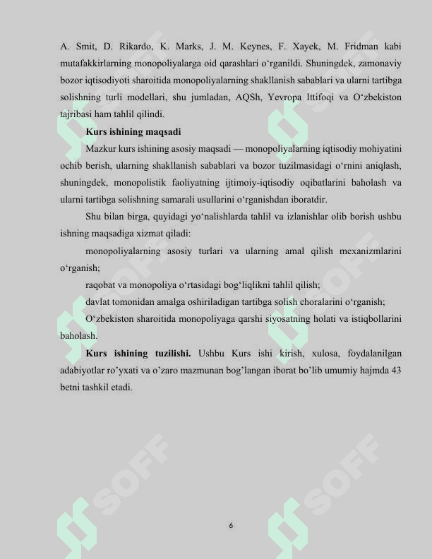 Monopoliyalar ularning amal qilish va tartibga solish xususiyatlari 6