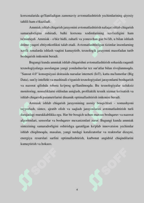 AMMIAK ISHLAB CHIQARISH JARAYONINI AVTOMATLASHTIRISH 3