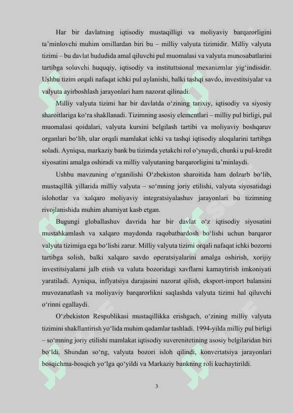 milliy valyuta tizimi va uning elementlari 3