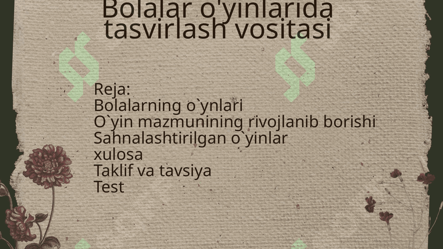 Bolalar o'yinlarida tasvirlash vositasi 2