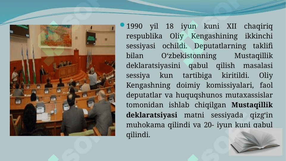 Mustaqil O‘zbekiston Respublikasining tashkil topishi va uning tarixiy ahamiyati 5