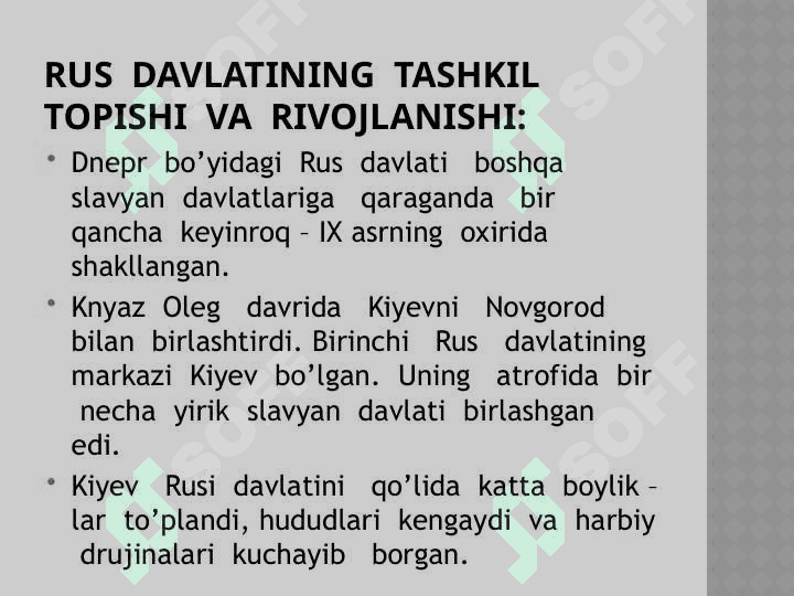 Ilk feodal qadim  rus davlatining  tashkil topishi 2