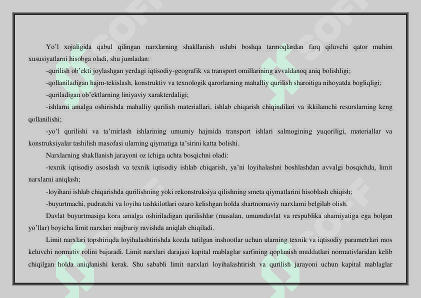 Qurilishda narxni shakllantirish asoslari 3