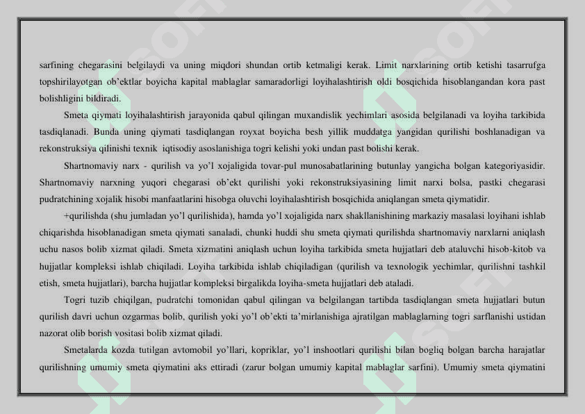 Qurilishda narxni shakllantirish asoslari 4
