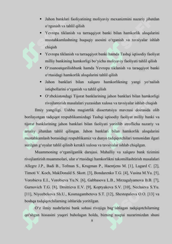 JAHON BANKLARI BILAN HAMKORLIKDA ISHLASHNI RIVOJLANTIRISH YO‘LLARI 7