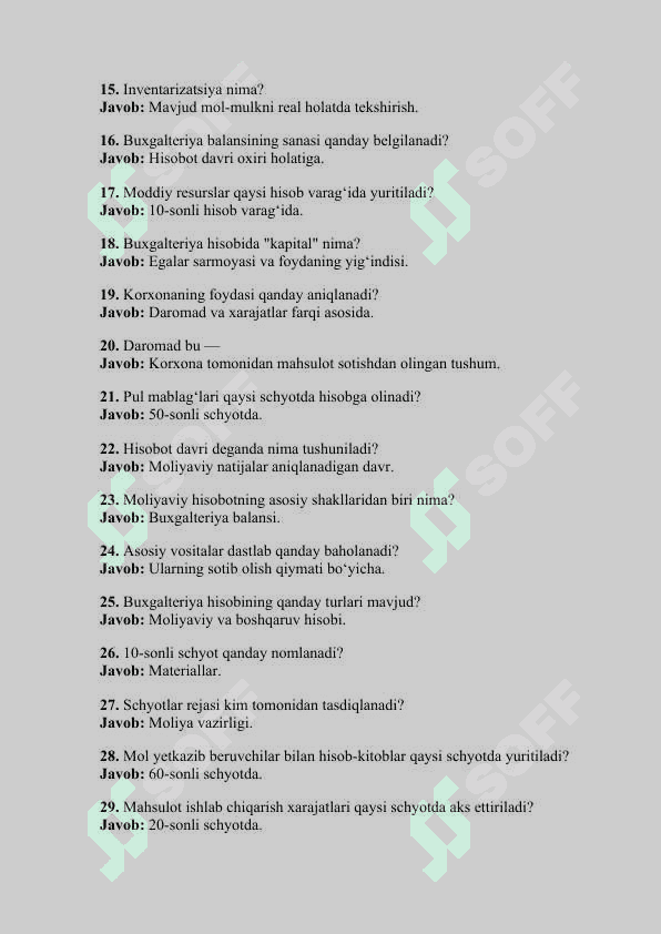 Buxgalteriya 140 ta test.                         buxgalteriya test 300 ta baza 2