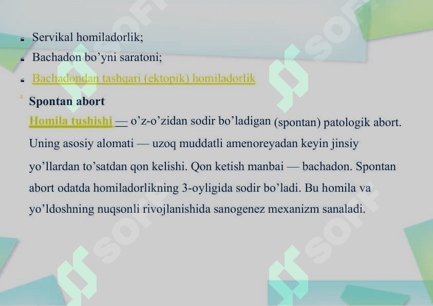 Homiladorlikning 1 yarimida qon ketishi 3