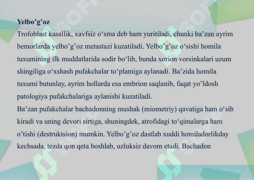 Homiladorlikning 1 yarimida qon ketishi 4