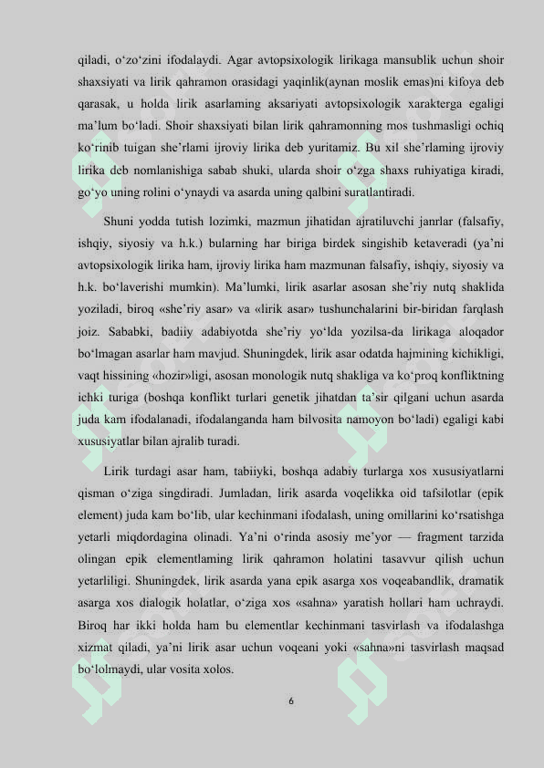 O'zbek adabiyotida chetdan o'zlashgan lirik janrlar 6