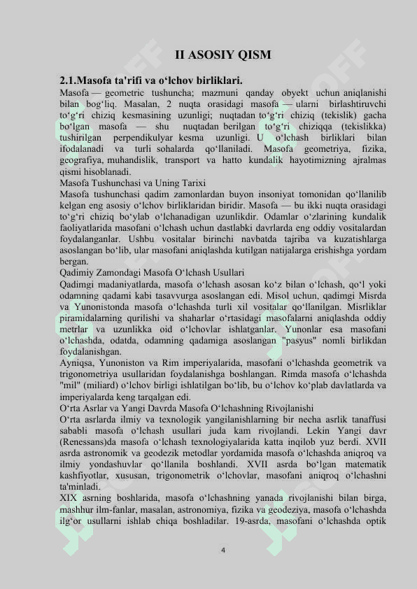 Masofa va uni o’lchash 4
