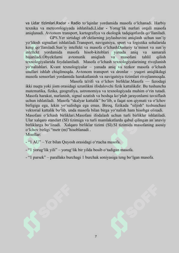 Masofa va uni o’lchash 7