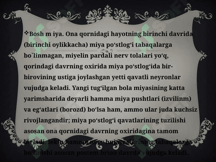 Bolalarda bosh miyaning morfologik va funksional xususiyatlari 2
