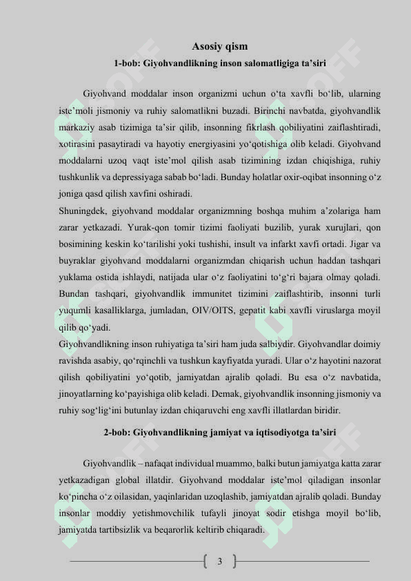 "Men giyohvandlik qarshiman" 3