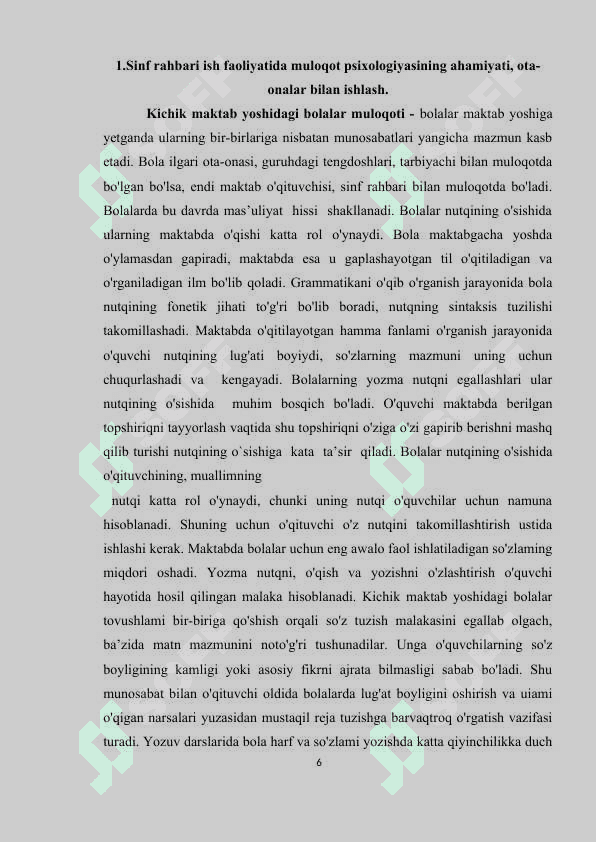 OTA-ONALAR BILAN ISHLASHNING O‘ZIGA XOSLIGI 6