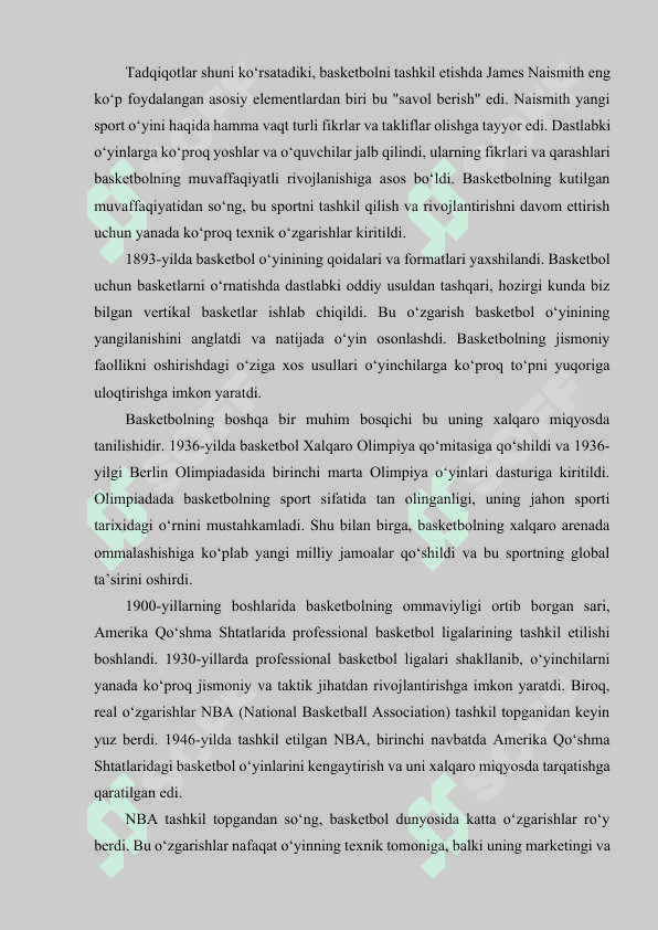 BASKETBOLNI RIVOJLANISH BOSQICHLARI. 3