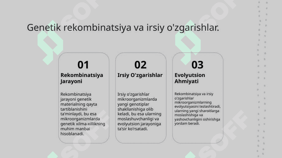Mikroorganizmlar irsiyati. 5