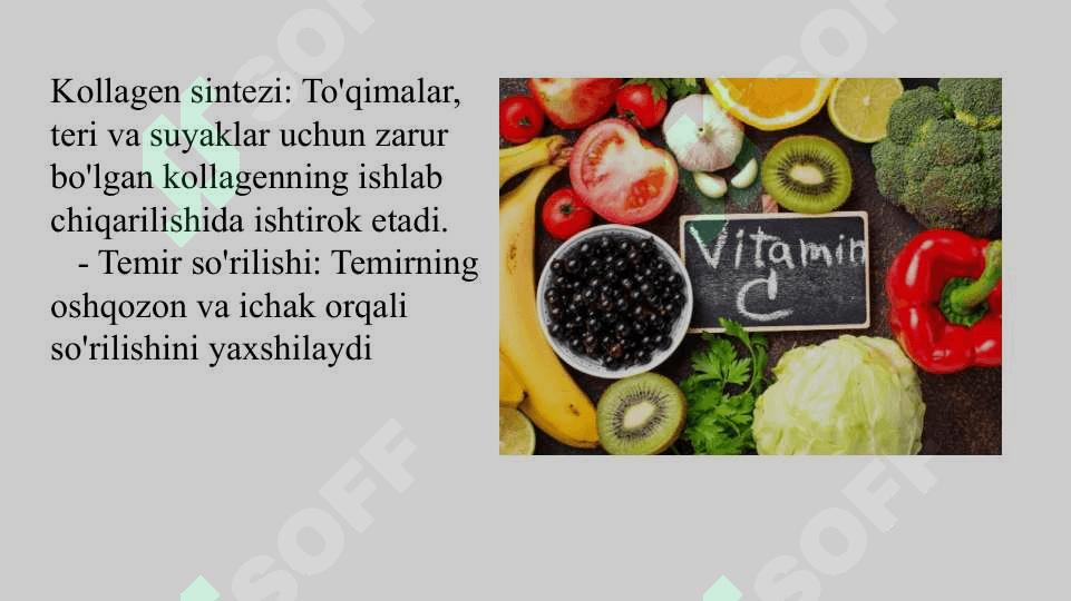 Organizimning C vitaminiga bo’lgan ehtiyojini baholash 4