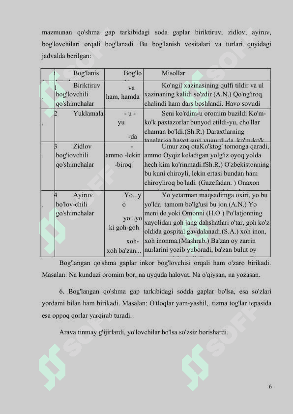Qo‘shma gap haqida umumiy ma’lumot 6