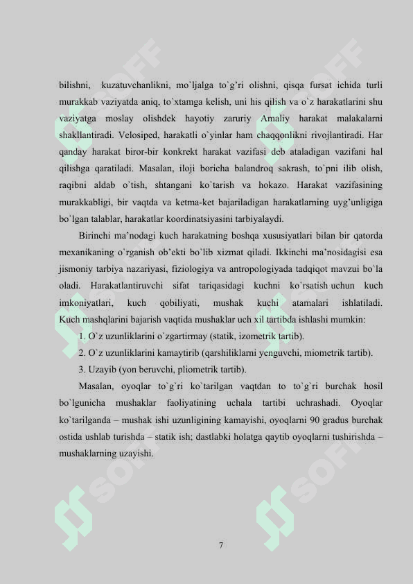 KUCH QOBILIYATLARINI TARBIYLASH METODIKASINI O'RGATISH 6