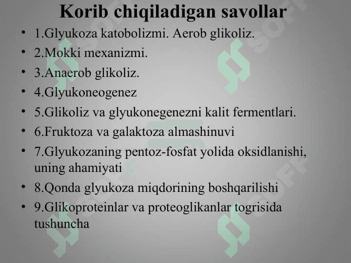 Glyukoza metobilizmi va qonda glyukoza miqdorining boshqarilishi 2
