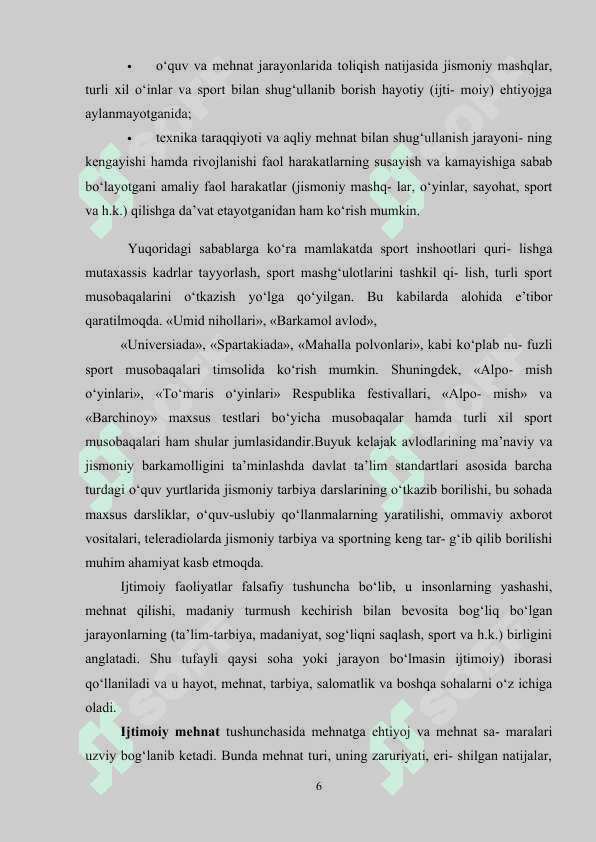 Sportning ijtimoiy mohiyati va jismoniy tarbiya tizimidagi o'rni 6