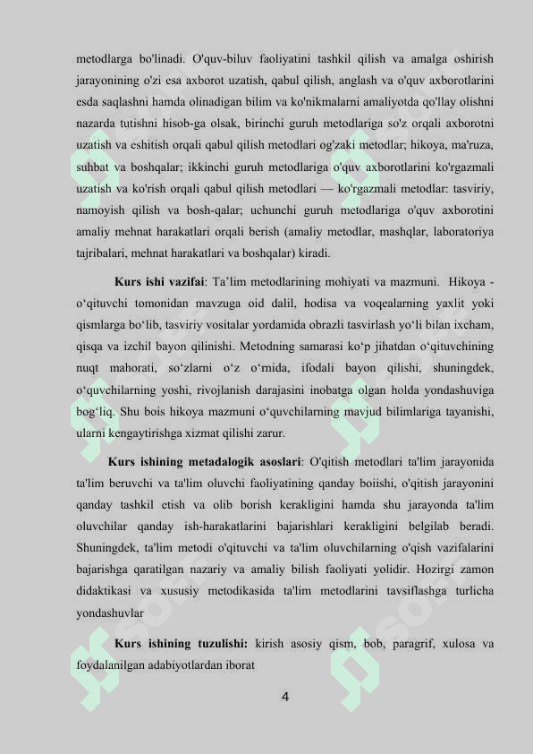 Ta’lim metodlarini amalga oshirishda qo’yilgan talablar 4