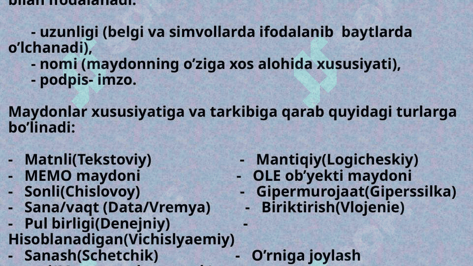 MS Access 2010 dasturida ma’lumotlar bazasini yaratish. Jadvallar ustida amallar. MS Access 2010ning forma ob’yekti bilan ishlash. 4