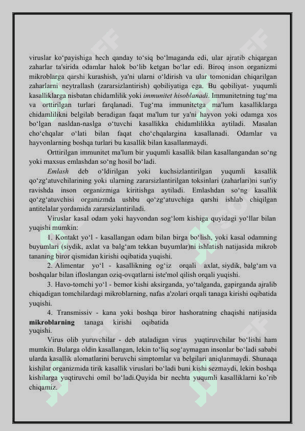 O'TA XAVFLI YUQUMLI KASALLIKLAR 2