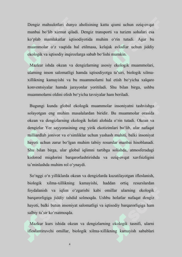 Okean va dengizlarning ekologik muammolari 4