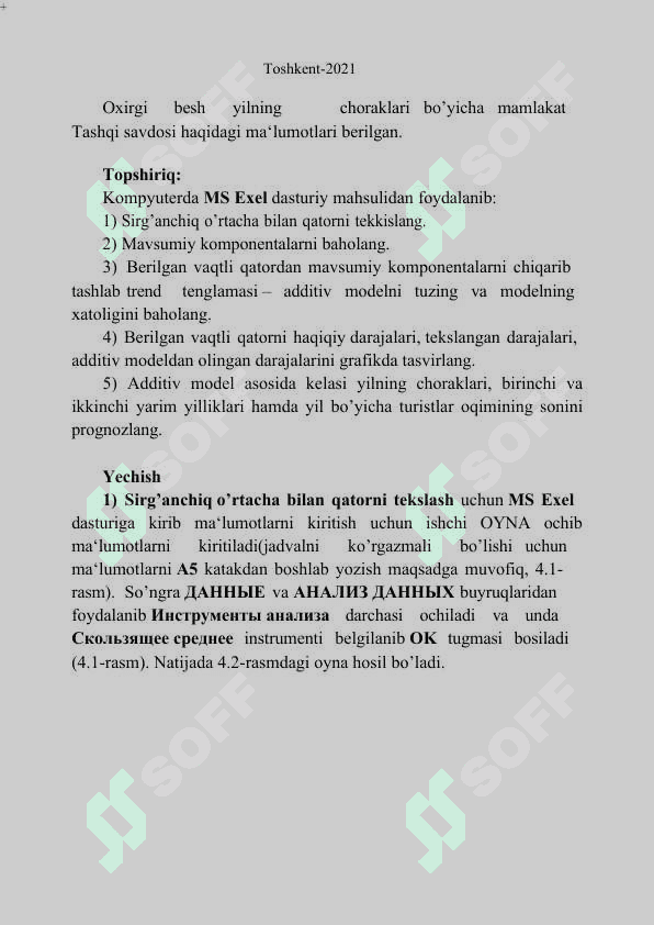 Ekonometrika fanidan Labaratoriya ishi 2