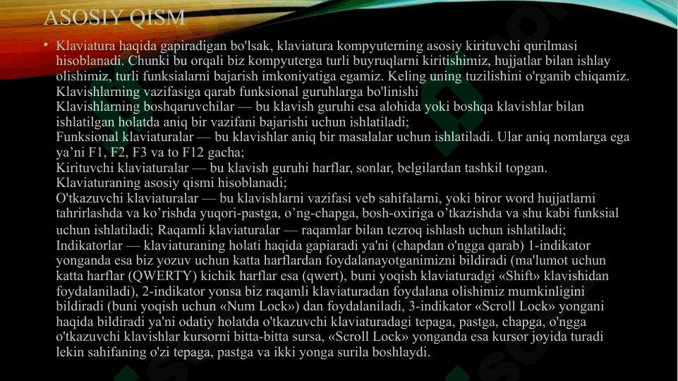 Kompyuterga malumotlarni kiritish chiqarish tizimlari 7