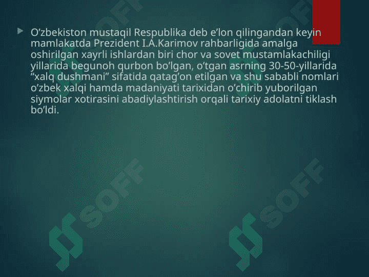 Qatag`on qurbonlari muzeyi materiallarini o`rganish 2