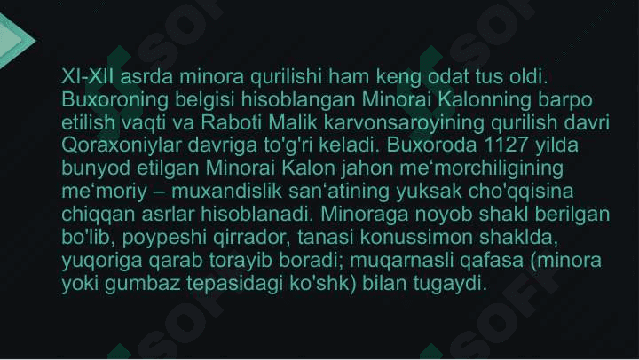 O‘rta Osiyoning IX-X asrlar me’morchiligi 8
