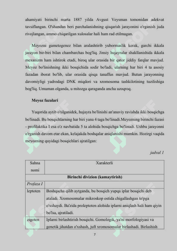 Meyozning biologik ahamiyati 7