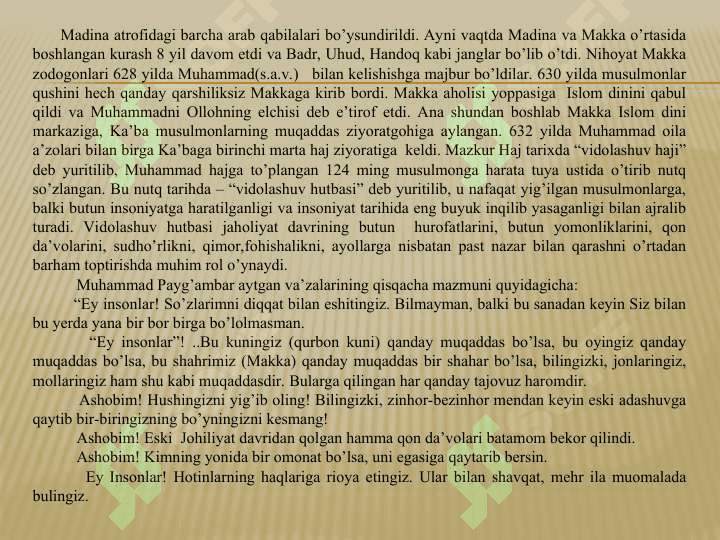 O’rta Osiyoga Arablarning bostirib kelishi va islom dinining yoyilishi 8