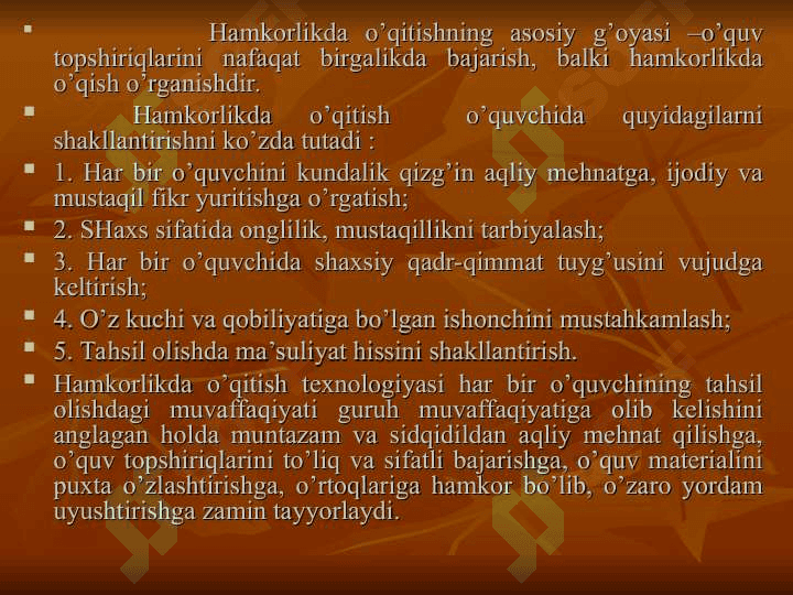 Hamkorlikda o’qitish texnologiyalarci 3