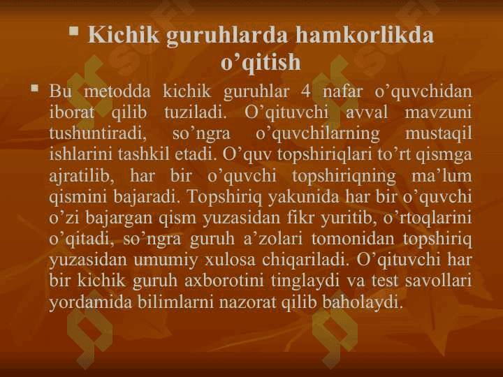 Hamkorlikda o’qitish texnologiyalarci 7