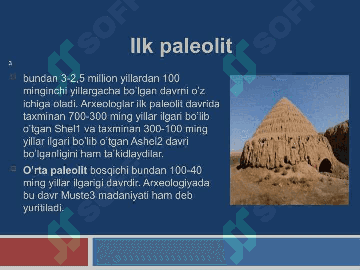 O’zbekiston insoniyat sivilizatsiyasiningqadimgi o’choqlaridan biri 3