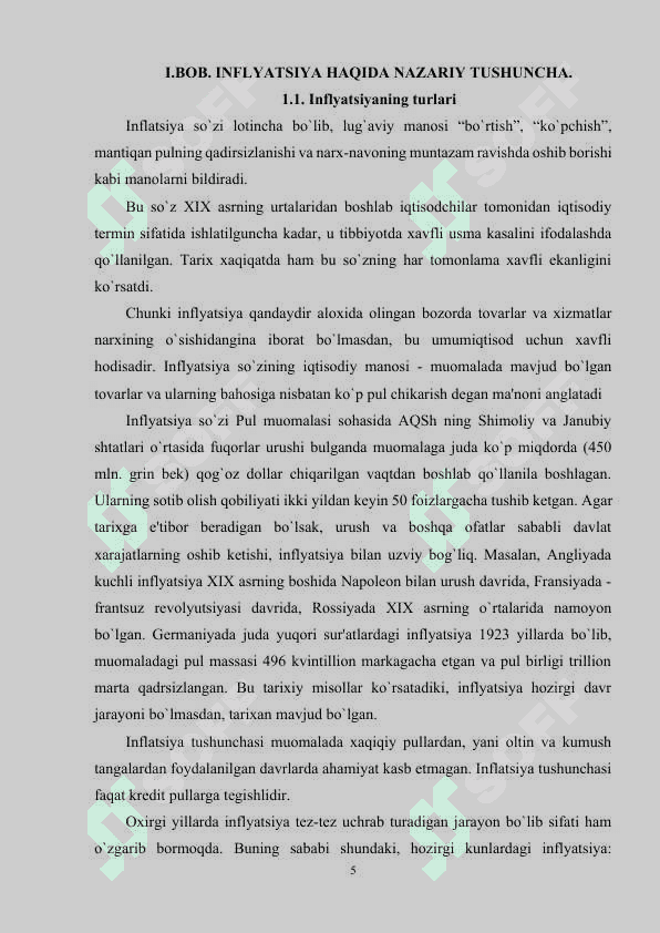 INFLATSIYANING MOHIYATI VA KELIB CHIQISH SABABLARI 5