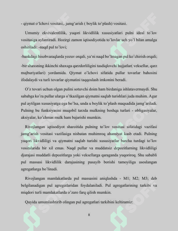 PUL BOZORIDA MUVOZANAT 8