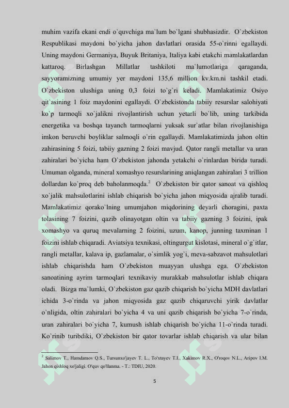 Xalqaro mehnat taqsimotining jahon globollashuvi jarayonida tutgan o'rni 5